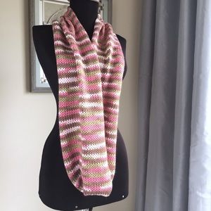 Pink Camo Infinity Scarf Long Knitted Loop #001